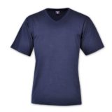Combed Cotton V-neck T-shirt Navy
