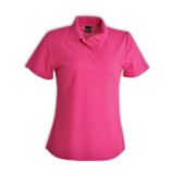 Ladies Pique Knit Polo Hot Pink