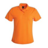 Ladies Pique Knit Polo Orange