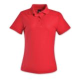 Ladies Pique Knit Polo Red