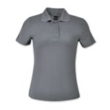 Ladies Pique Knit Polo Slate Grey