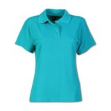 Ladies Pique Knit Polo Turquoise