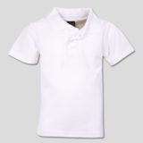 Youth Pique Knit Polo White