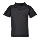 Youth Pique Knit Polo Black