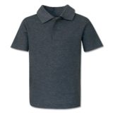 Youth Pique Knit Polo Graphite Melange