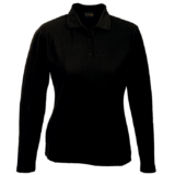 Ladies 175g Pique Knit Long Sleeve Golfer black