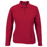 Ladies 175g Pique Knit Long Sleeve Golfer red