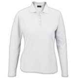 Ladies 175g Pique Knit Long Sleeve Golfer white