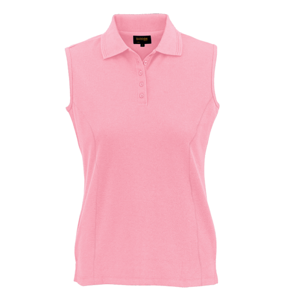 Ladies 175g Pique Knit Sleeveless Golfer pink