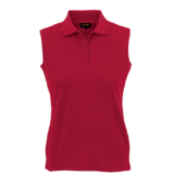 Ladies 175g Pique Knit Sleeveless Golfer red