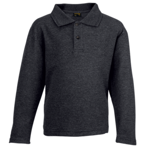 Kiddies 145g Pique Knit Long Sleeve Golfer charcoal heather