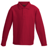 Kiddies 145g Pique Knit Long Sleeve Golfer red
