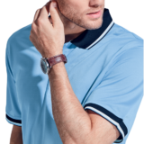 Colour Stripe Golfer cuff and collar detail