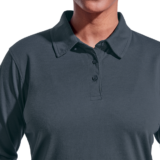 Ladies Caprice Long Sleeve Golfer placket and collar detail