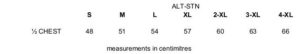 SIZE CHART ALT-STN