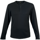 145g Henley Long Sleeve T-shirt black