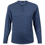 145g Henley Long Sleeve T-shirt navy melange